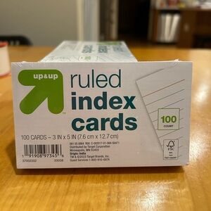 Up & Up White Ruled Index Cards